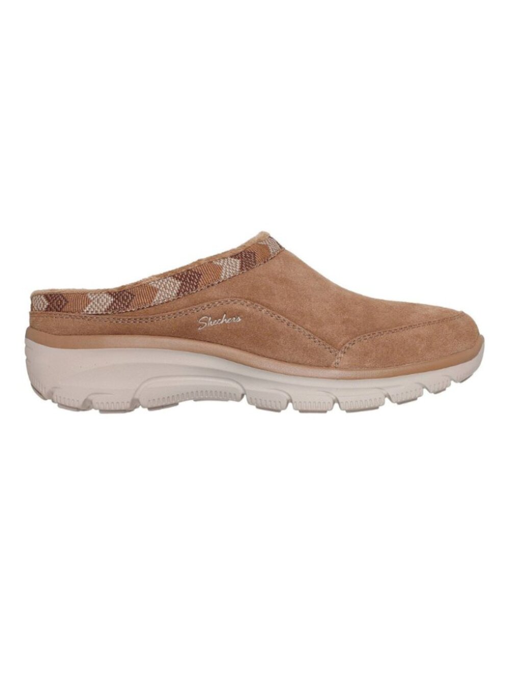 Skechers Women’s Easy Going – Seasonal Grace Suede Clog Shoes – Tan